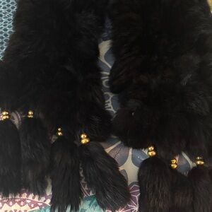 Real fur black scarf see pic for flaw